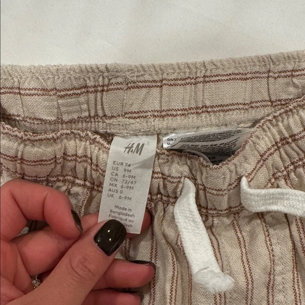 H&M LINEN-BLEND JOGGERS Size 9M